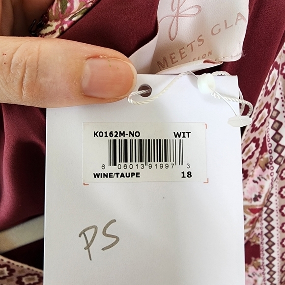 Gal Meets Glam Wine Liza Dress 18 NWT - Picture 6 of 8